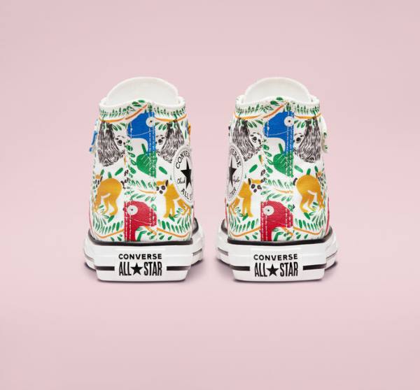 Tenis Cano Alto Converse Chuck Taylor All Star Easy-On Multicolored Animals Branco Multicoloridas Pretas | CV-827IST