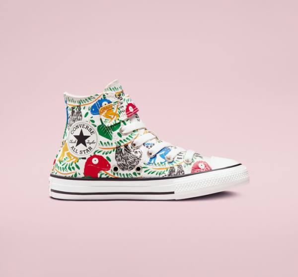 Tenis Cano Alto Converse Chuck Taylor All Star Easy-On Multicolored Animals Branco Multicoloridas Pretas | CV-827IST