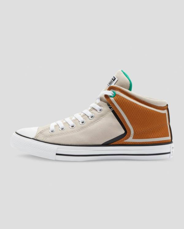 Tenis Cano Alto Converse Chuck Taylor All Star High Street Marrom Bege | CV-862GKJ