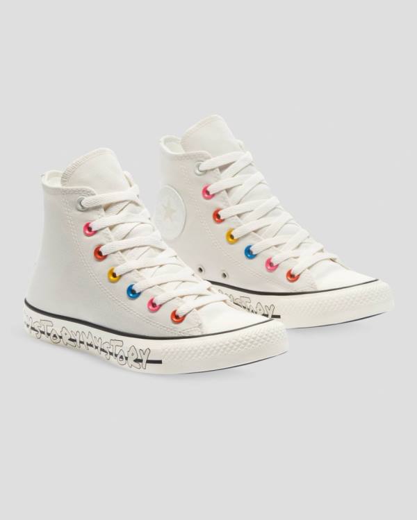 Tenis Cano Alto Converse Chuck Taylor All Star My Story Bege | CV-908XHG