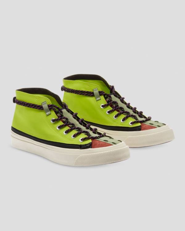 Tenis Cano Alto Converse Deck Star Zip Pale Putty Verdes | CV-601IJX