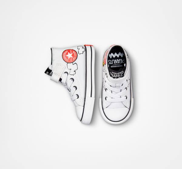 Tenis Cano Alto Converse Peanuts Chuck Taylor All Star Easy-On Branco Pretas Vermelhas | CV-235ZSM