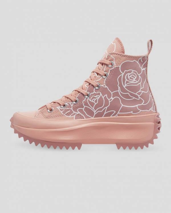 Tenis Cano Alto Converse Run Star Hike Floral Rosa | CV-670GXC