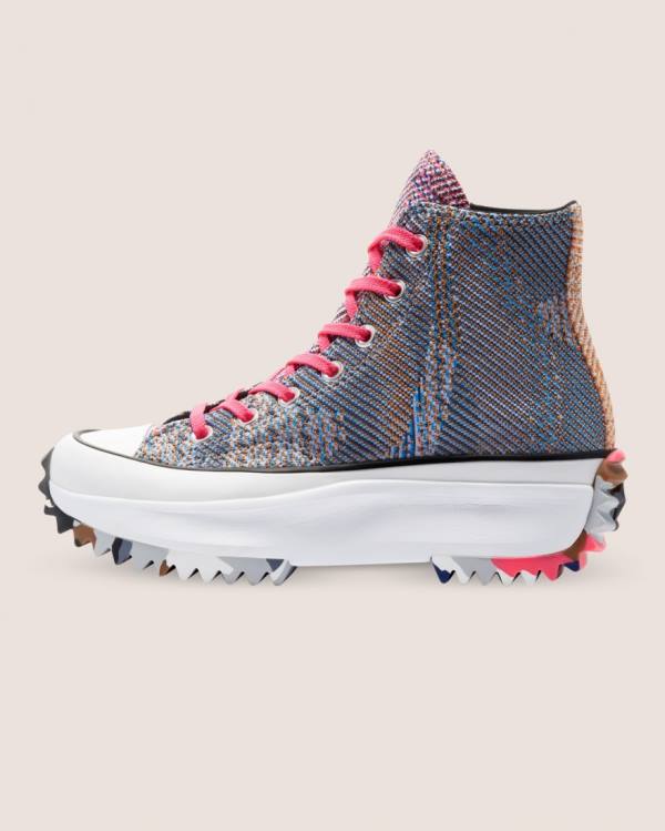 Tenis Cano Alto Converse Run Star Hike Knit Print Azuis Vermelhas | CV-475ANE