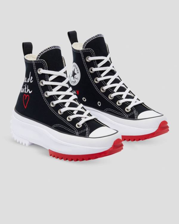 Tenis Cano Alto Converse Run Star Hike Love Thread Pretas | CV-107NWH