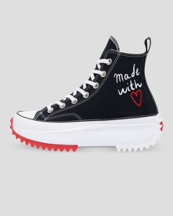 Tenis Cano Alto Converse Run Star Hike Love Thread Pretas | CV-107NWH