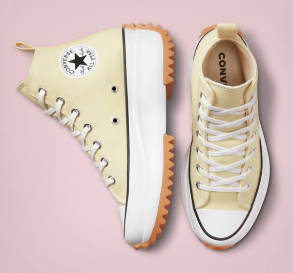 Tenis Cano Alto Converse Run Star Hike Plataforma Seasonal Color Limão Pretas Branco | CV-417YCV