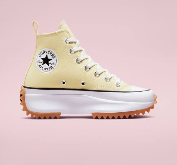 Tenis Cano Alto Converse Run Star Hike Plataforma Seasonal Color Limão Pretas Branco | CV-417YCV