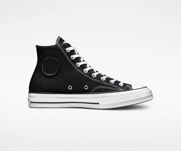 Tenis Cano Alto Converse Stussy Chuck 70 Pretas Branco | CV-014HDR