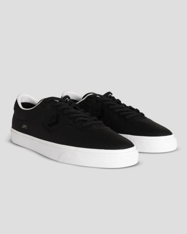 Tenis Cano Baixo Converse CONS Louie Lopez Pro Couro Pretas | CV-189UTA