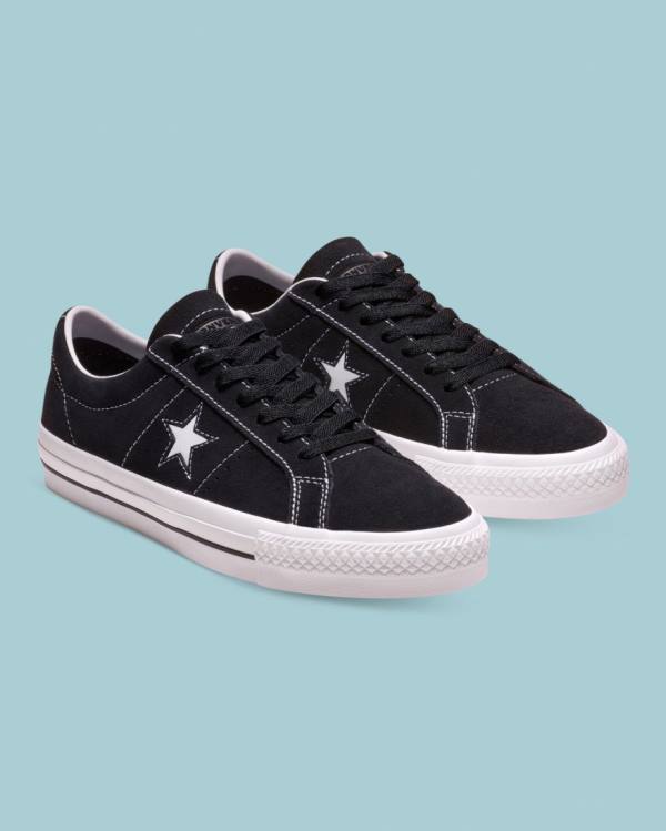 Tenis Cano Baixo Converse CONS One Star Pro Camurça Pretas | CV-245HPF