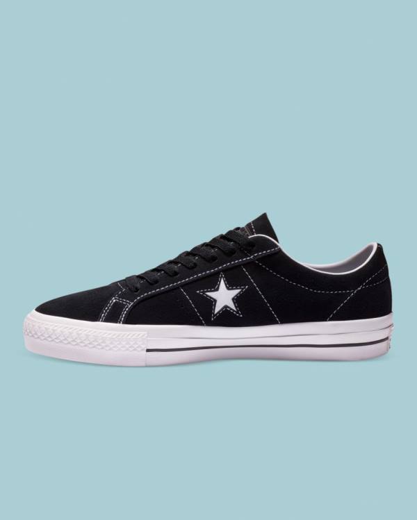 Tenis Cano Baixo Converse CONS One Star Pro Camurça Pretas | CV-245HPF