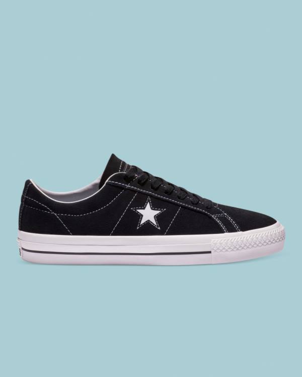 Tenis Cano Baixo Converse CONS One Star Pro Camurça Pretas | CV-245HPF