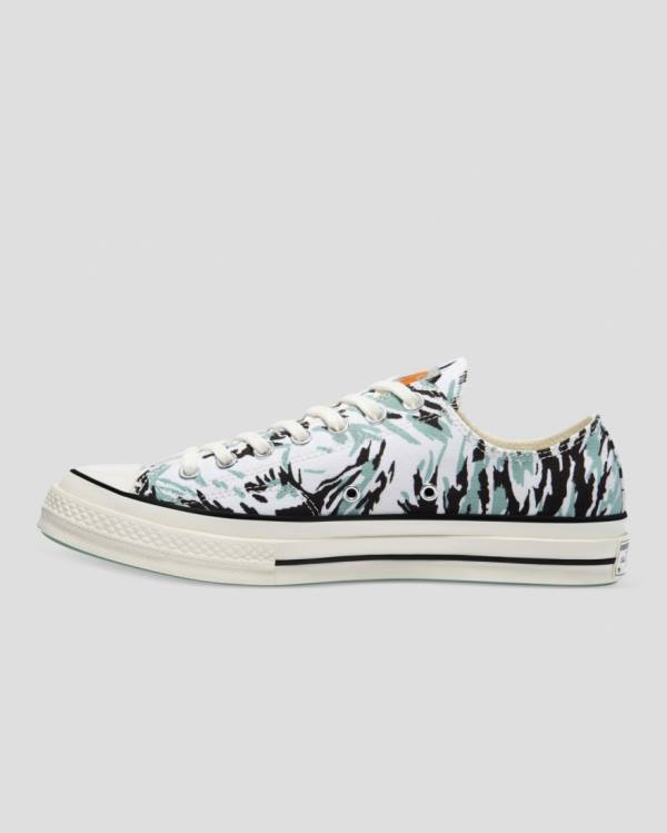 Tenis Cano Baixo Converse Carhartt Chuck 70 Branco Verdes | CV-416UXZ