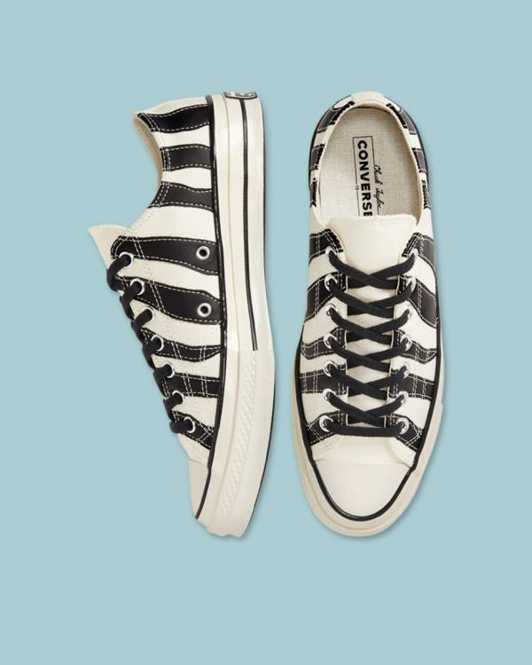 Tenis Cano Baixo Converse Chuck 70 Archive Zebra Overlay Bege | CV-189IRG