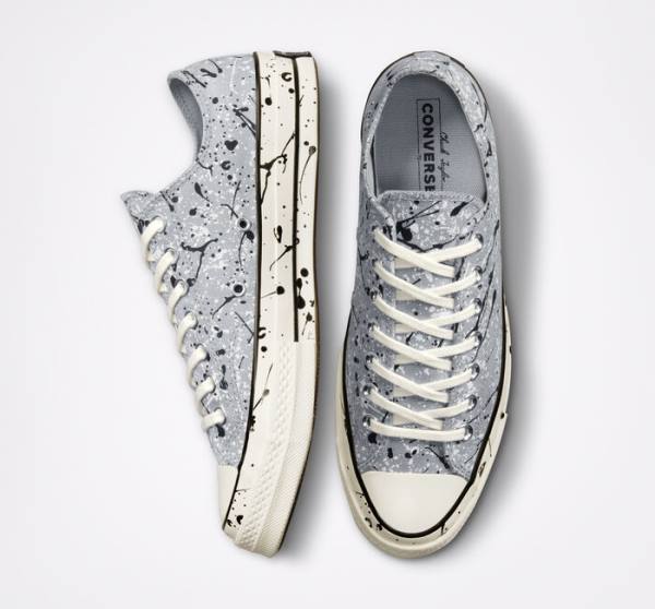 Tenis Cano Baixo Converse Chuck 70 Archive Paint Splatter Cinzentas Pretas Branco | CV-253SVW