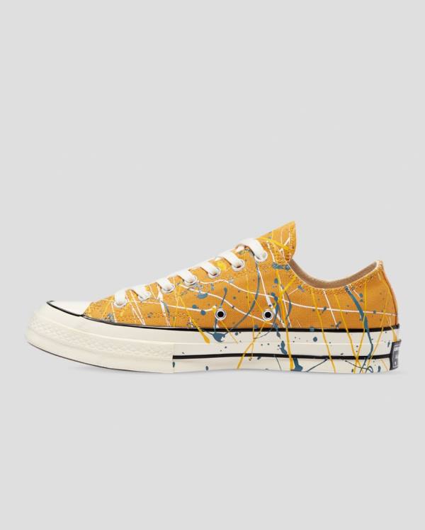 Tenis Cano Baixo Converse Chuck 70 Archive Print Paint Splatter Amarelas | CV-263QYX