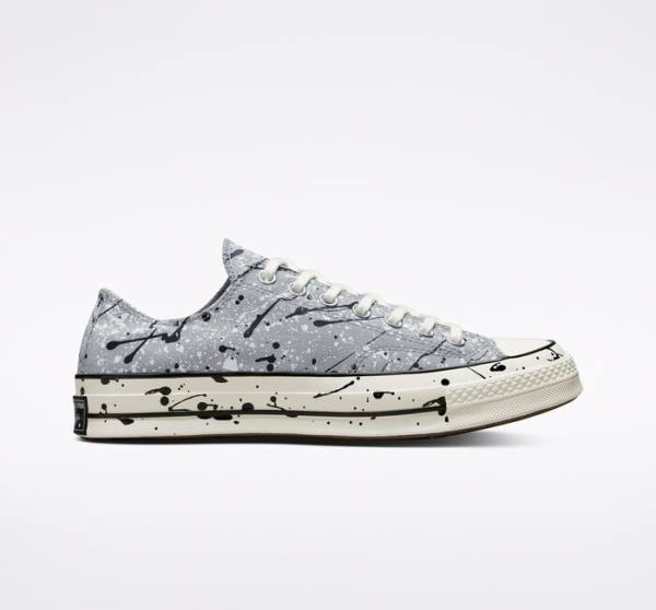 Tenis Cano Baixo Converse Chuck 70 Archive Paint Splatter Cinzentas Pretas Branco | CV-270ZJQ