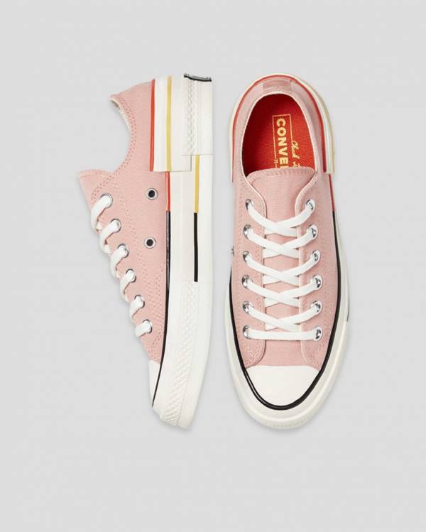 Tenis Cano Baixo Converse Chuck 70 Colour Block Rosa | CV-128DFK