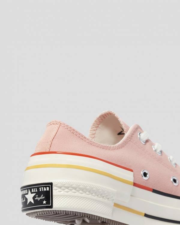 Tenis Cano Baixo Converse Chuck 70 Colour Block Rosa | CV-128DFK