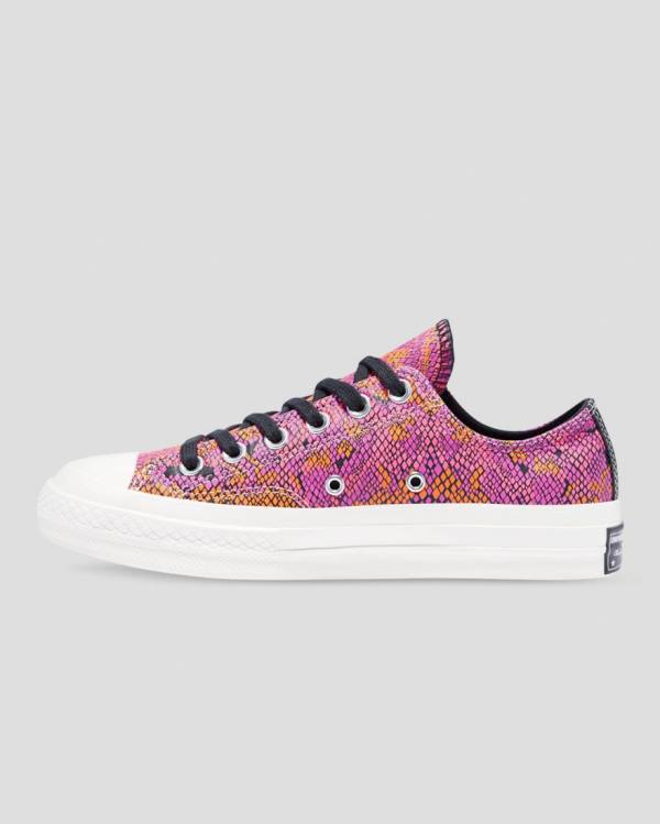 Tenis Cano Baixo Converse Chuck 70 Couro Printed Rosa Laranja | CV-089YLW