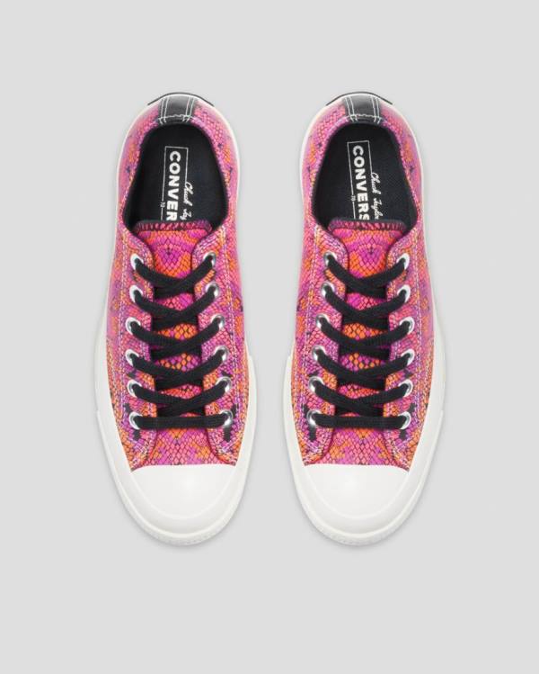 Tenis Cano Baixo Converse Chuck 70 Couro Printed Rosa Laranja | CV-089YLW