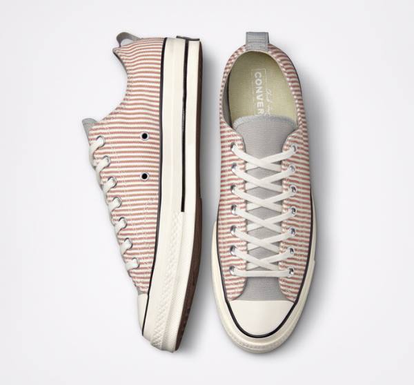 Tenis Cano Baixo Converse Chuck 70 Crafted Stripe Verde Oliva | CV-497DMP