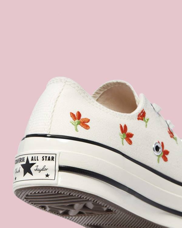 Tenis Cano Baixo Converse Chuck 70 Embroidered Garden Party Bege | CV-459PXM