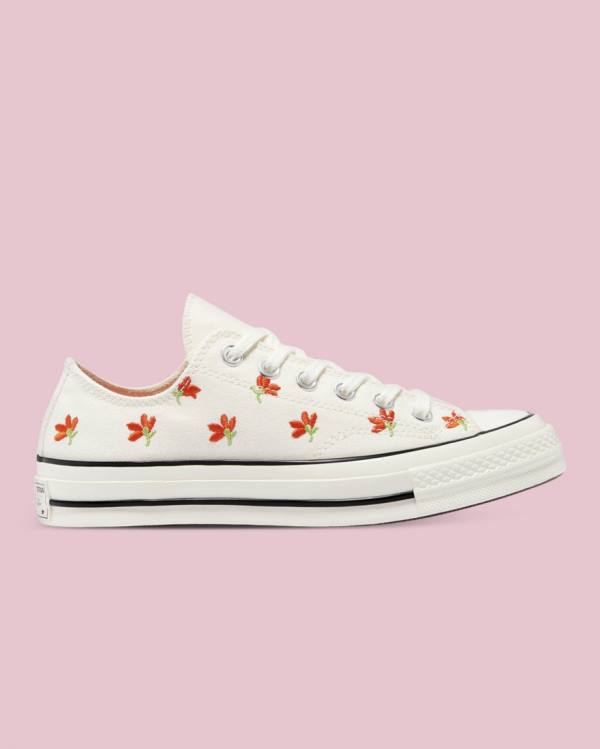 Tenis Cano Baixo Converse Chuck 70 Embroidered Garden Party Bege | CV-459PXM