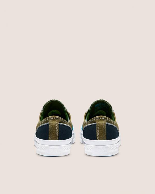 Tenis Cano Baixo Converse Chuck 70 Patchwork Verde Oliva Azuis | CV-541FIK