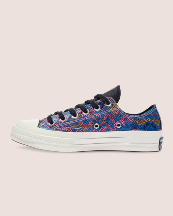 Tenis Cano Baixo Converse Chuck 70 Satin Snake Print Pretas | CV-571YSK