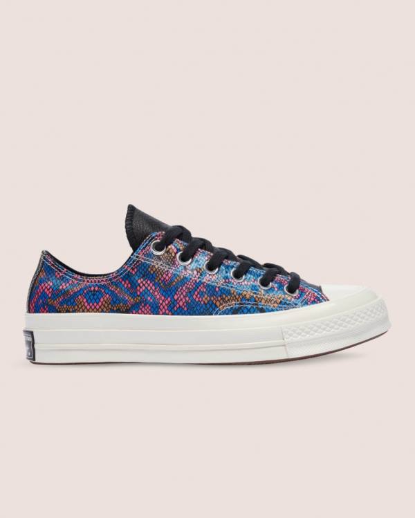 Tenis Cano Baixo Converse Chuck 70 Satin Snake Print Pretas | CV-571YSK