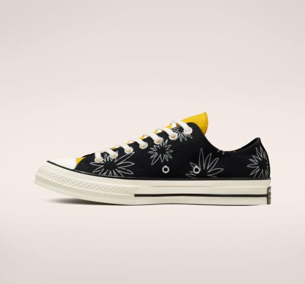 Tenis Cano Baixo Converse Chuck 70 Sunny Floral Pretas | CV-109JBD