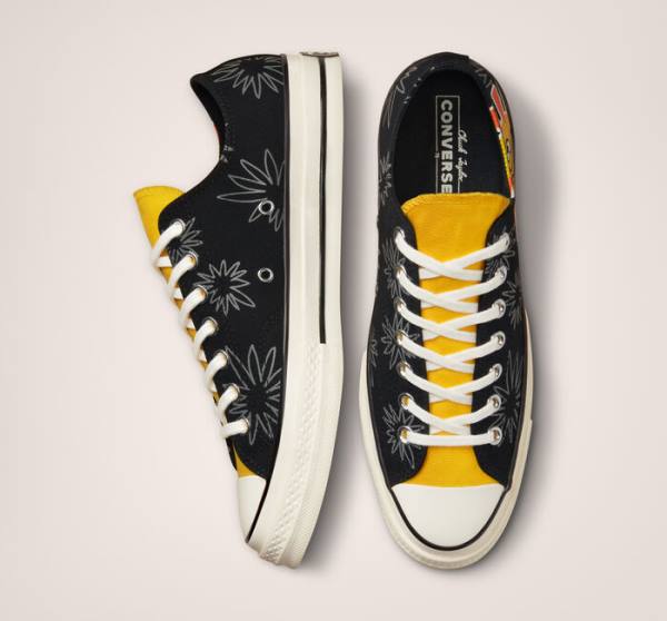 Tenis Cano Baixo Converse Chuck 70 Sunny Floral Pretas | CV-109JBD