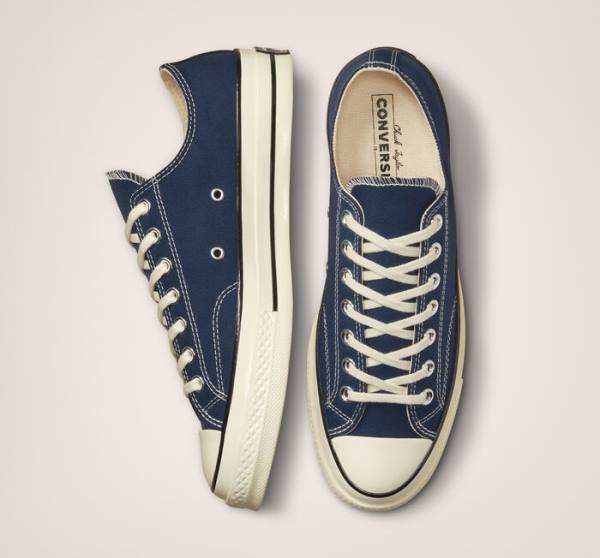 Tenis Cano Baixo Converse Chuck 70 Tonal Polyester Azul Marinho Pretas | CV-785SGY