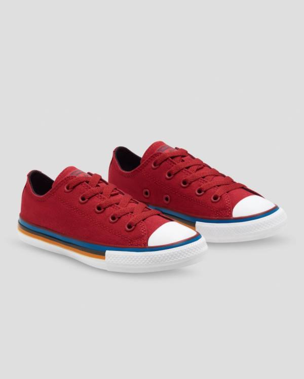 Tenis Cano Baixo Converse Chuck Taylor All Star Multi Stripe Vermelhas | CV-056MWR