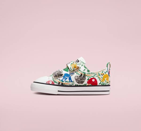 Tenis Cano Baixo Converse Chuck Taylor All Star Easy-On Multicolored Animals Branco Multicoloridas Pretas | CV-086LFR