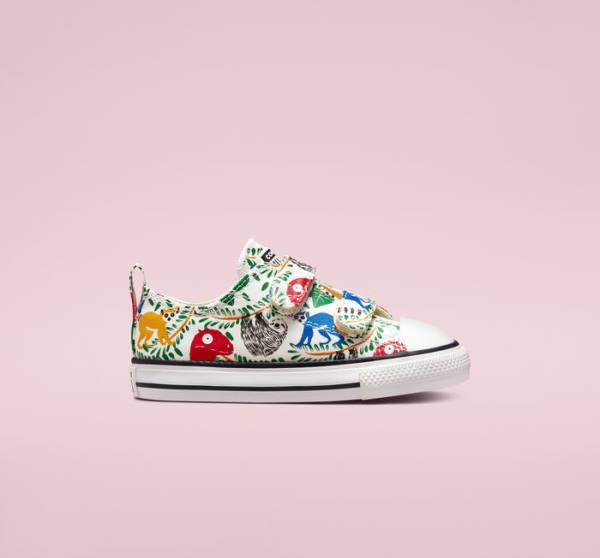 Tenis Cano Baixo Converse Chuck Taylor All Star Easy-On Multicolored Animals Branco Multicoloridas Pretas | CV-086LFR