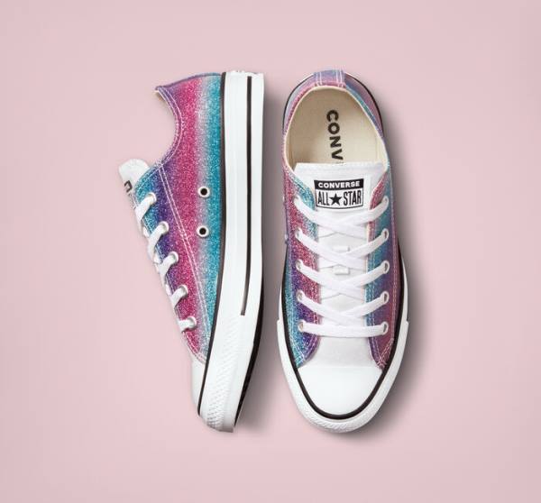 Tenis Cano Baixo Converse Chuck Taylor All Star Glitter Drip Branco Bege Branco | CV-086PNU