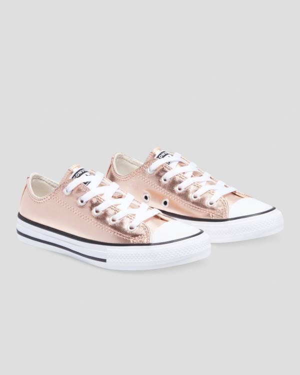 Tenis Cano Baixo Converse Chuck Taylor All Star Metallic Douradas Branco | CV-153GPC