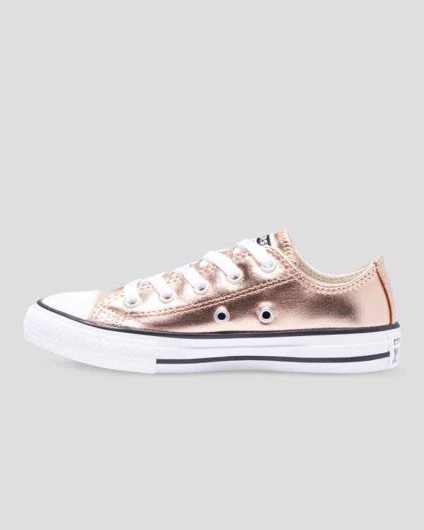 Tenis Cano Baixo Converse Chuck Taylor All Star Metallic Douradas Branco | CV-153GPC