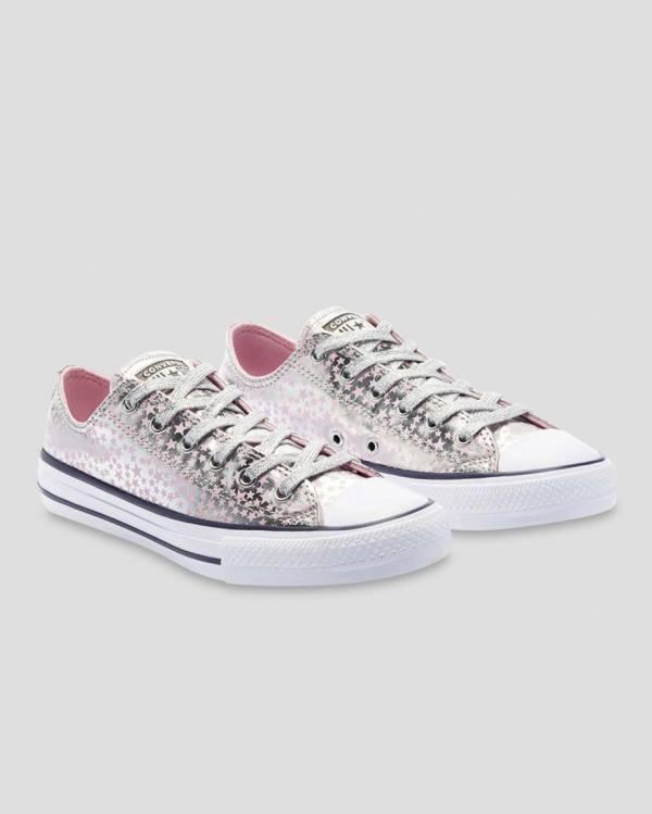 Tenis Cano Baixo Converse Chuck Taylor All Star Shes A Star Rosa Prateadas | CV-184SEU