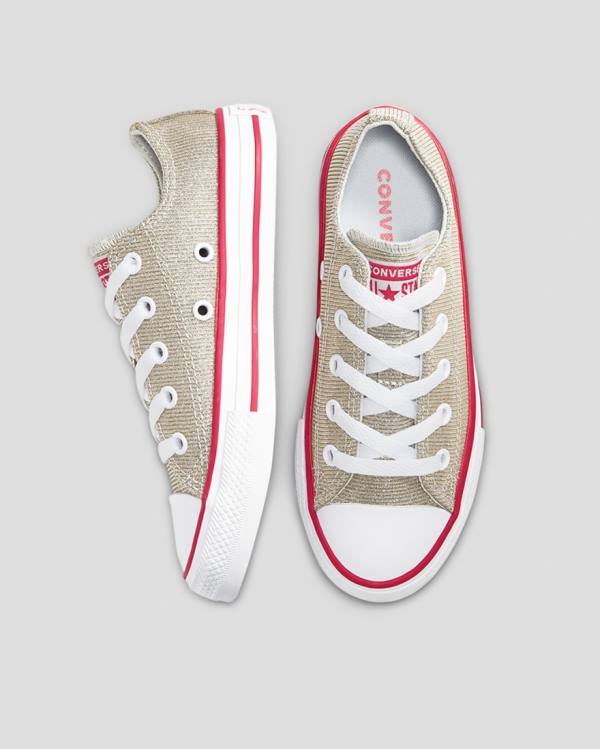 Tenis Cano Baixo Converse Chuck Taylor All Star Glitter Texteis Marrom | CV-254WYD