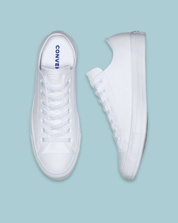 Tenis Cano Baixo Converse Chuck Taylor All Star Couro Branco | CV-359GMA