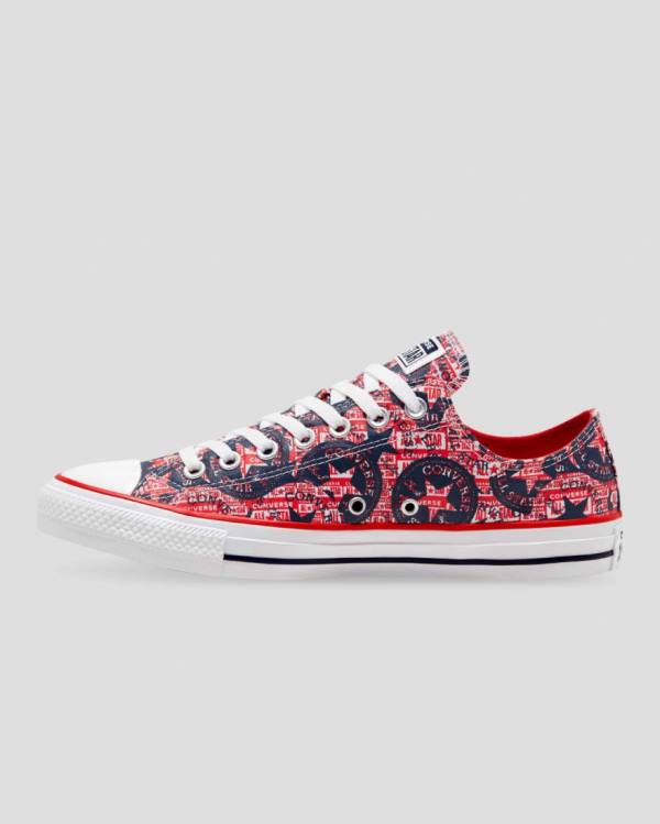 Tenis Cano Baixo Converse Chuck Taylor All Star Logo Replay Vermelhas Pretas | CV-392DFH