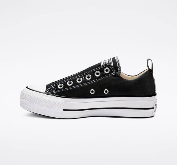 Tenis Cano Baixo Converse Chuck Taylor All Star Lift Plataforma Slip Pretas Branco | CV-480JFU