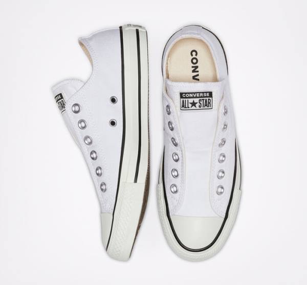 Tenis Cano Baixo Converse Chuck Taylor All Star Slip Branco Pretas Branco | CV-523GPY