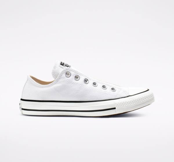 Tenis Cano Baixo Converse Chuck Taylor All Star Slip Branco Pretas Branco | CV-523GPY