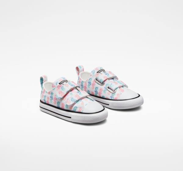 Tenis Cano Baixo Converse Chuck Taylor All Star Easy-On Seahorses Branco Rosa Luz | CV-526WAY