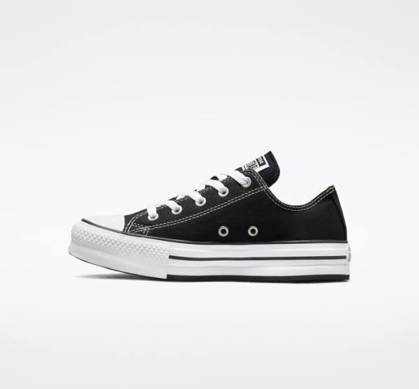 Tenis Cano Baixo Converse Chuck Taylor All Star Lift Plataforma Pretas Branco | CV-547ATH